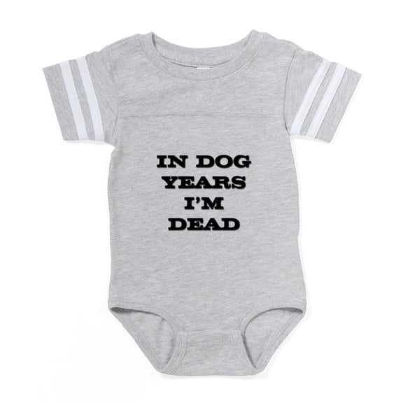 CafePress - FIN Dog Years Dead - Cute Infant Baby Football Bodysuit