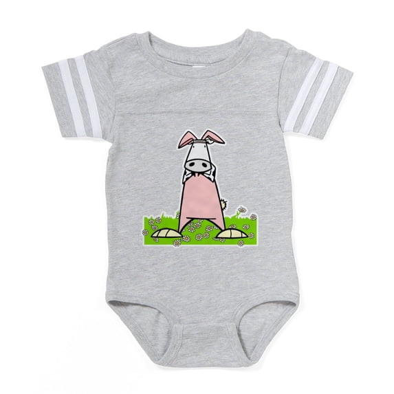 CafePress - FIN Easter Cow - Cute Infant Baby Football Bodysuit