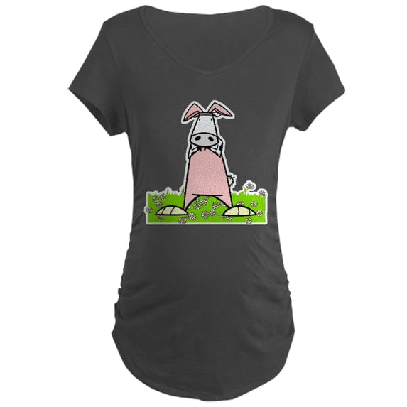 CafePress - FIN Easter Cow Maternity Dark T Shirt - Maternity Dark T-Shirt