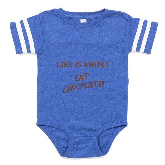CafePress - FIN Eat Chocolate - Cute Infant Baby Football Bodysuit