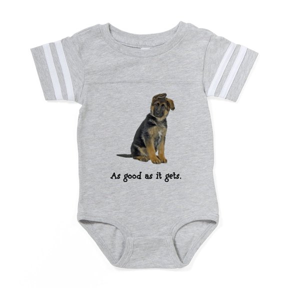 CafePress - FIN German Shepherd Puppy Good Baby Football Bodys - Cute Infant Baby Football Bodysuit