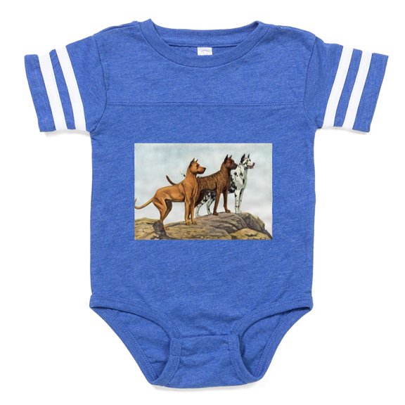 CafePress - FIN Great Dane Portrait - Cute Infant Baby Football Bodysuit
