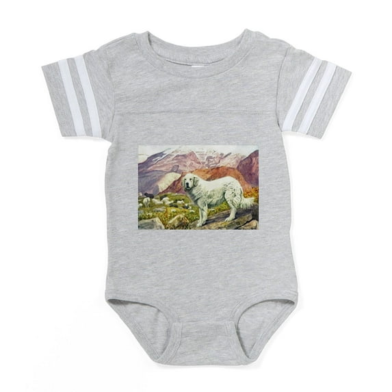 CafePress - FIN Great Pyrenees Portrait - Cute Infant Baby Football Bodysuit