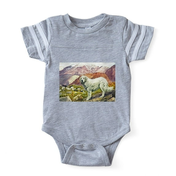 CafePress - FIN Great Pyrenees Portrait - Cute Infant Baby Football Bodysuit