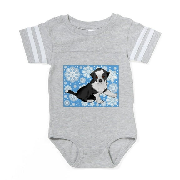CafePress - FIN Holiday Border ... - Cute Infant Baby Football Bodysuit