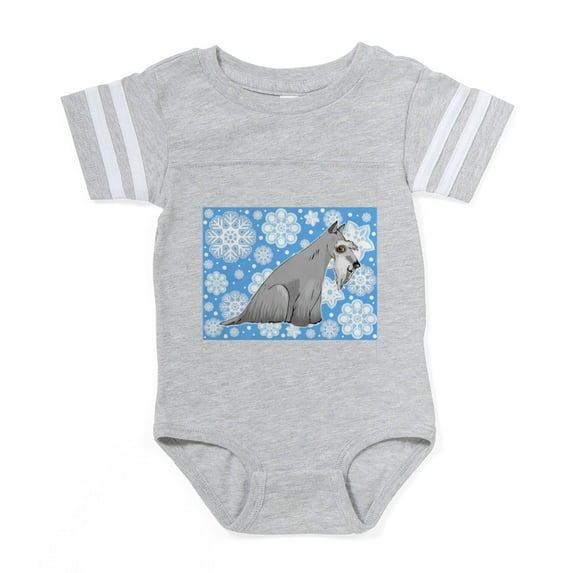 CafePress - FIN Holiday Schnauzer - Cute Infant Baby Football Bodysuit