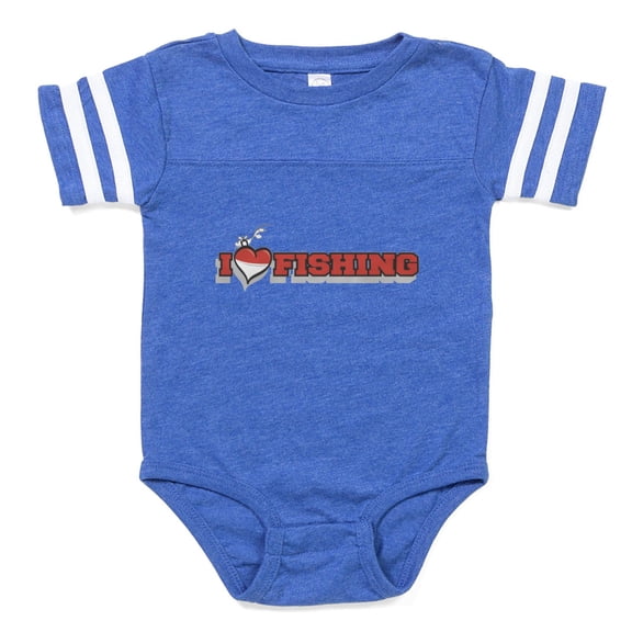 CafePress - FIN I Love Fishing - Cute Infant Baby Football Bodysuit