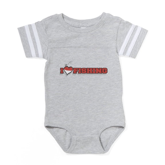 CafePress - FIN I Love Fishing - Cute Infant Baby Football Bodysuit