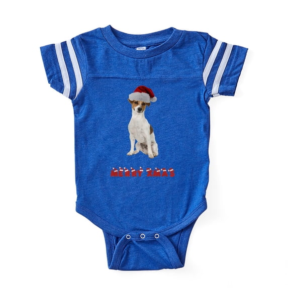 CafePress - FIN Jrt Merry Xmas - Cute Infant Baby Football Bodysuit