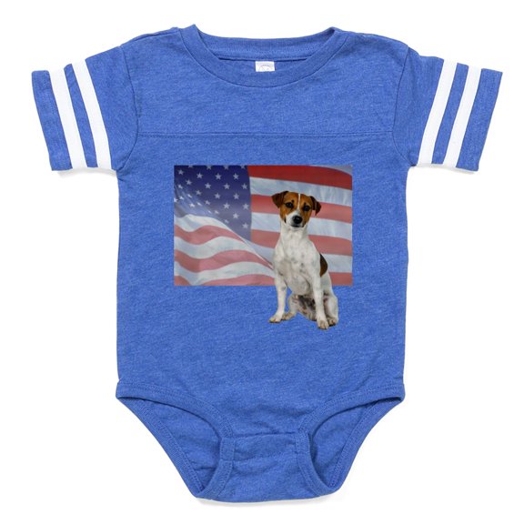 CafePress - FIN Jrt Patriotic - Cute Infant Baby Football Bodysuit
