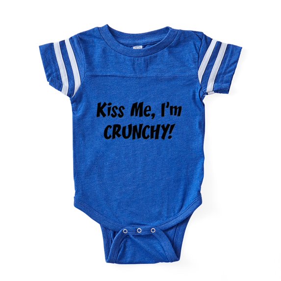 CafePress - FIN Kiss Me Crunchy - Cute Infant Baby Football Bodysuit