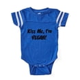 thumbnail image 1 of CafePress - FIN Kiss Me Vegan - Cute Infant Baby Football Bodysuit, 1 of 3