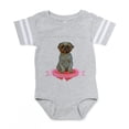 thumbnail image 1 of CafePress - FIN Lhasa Apso Valentine - Cute Infant Baby Football Bodysuit, 1 of 3