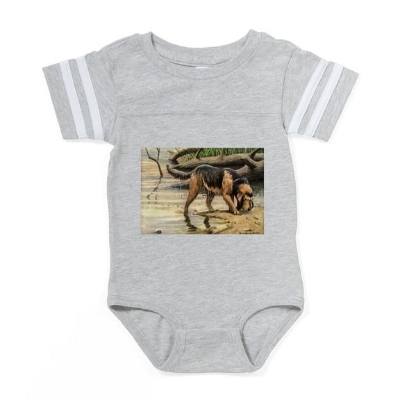 CafePress - FIN Otterhound Portrait - Cute Infant Baby Football Bodysuit