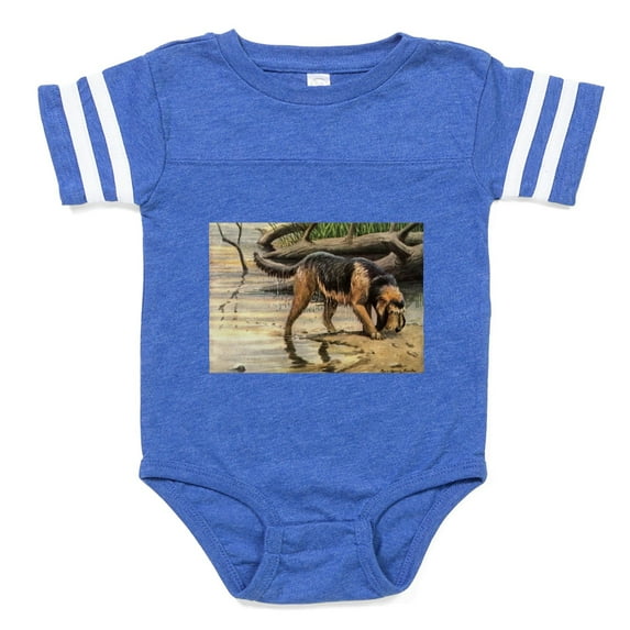 CafePress - FIN Otterhound Portrait - Cute Infant Baby Football Bodysuit