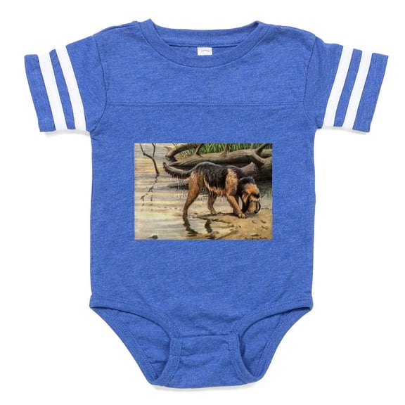 CafePress - FIN Otterhound Portrait - Cute Infant Baby Football Bodysuit