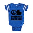 thumbnail image 1 of CafePress - FIN Peace Love Doberman Pinscher Baby Football Bod - Cute Infant Baby Football Bodysuit, 1 of 3