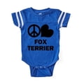 thumbnail image 1 of CafePress - FIN Peace Love Fox Terrier - Cute Infant Baby Football Bodysuit, 1 of 3