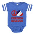 thumbnail image 1 of CafePress - FIN Peace Love French Bulldog FLAG Baby Football B - Cute Infant Baby Football Bodysuit, 1 of 3
