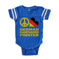 thumbnail image 1 of CafePress - FIN Peace Love German Shorthaired Pointer F Baby F - Cute Infant Baby Football Bodysuit, 1 of 3