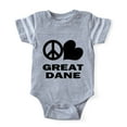 thumbnail image 1 of CafePress - FIN Peace Love Great Dane - Cute Infant Baby Football Bodysuit, 1 of 3
