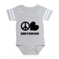 thumbnail image 1 of CafePress - FIN Peace Love Greyhound - Cute Infant Baby Football Bodysuit, 1 of 3