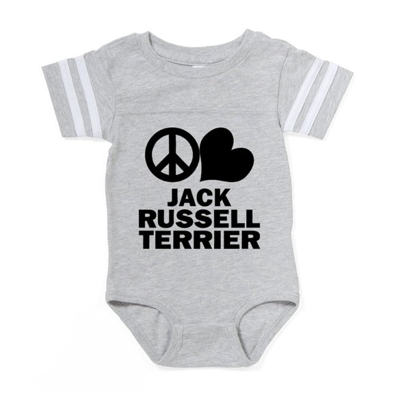 CafePress - FIN Peace Love JRT - Cute Infant Baby Football Bodysuit