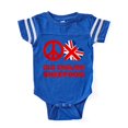 thumbnail image 1 of CafePress - FIN Peace Love Old English Sheepdog FLAG Baby Foot - Cute Infant Baby Football Bodysuit, 1 of 3