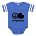 thumbnail image 1 of CafePress - FIN Peace Love Pekingese - Cute Infant Baby Football Bodysuit, 1 of 3