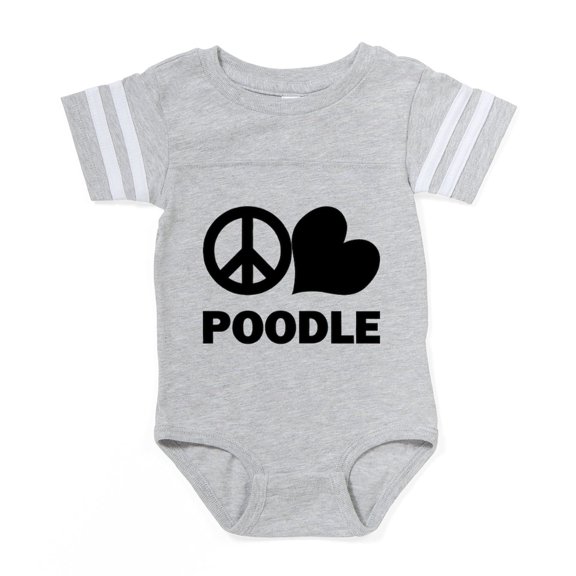 CafePress - FIN Peace Love Poodle - Cute Infant Baby Football Bodysuit