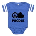 thumbnail image 1 of CafePress - FIN Peace Love Poodle - Cute Infant Baby Football Bodysuit, 1 of 3