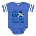 thumbnail image 1 of CafePress - FIN Peace Love Scottish Terrier FLAG BLUE Baby Foo - Cute Infant Baby Football Bodysuit, 1 of 3