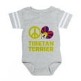 thumbnail image 1 of CafePress - FIN Peace Love Tibetan Terrier FLAG Baby Football - Cute Infant Baby Football Bodysuit, 1 of 3