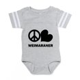 thumbnail image 1 of CafePress - FIN Peace Love Weimaraner - Cute Infant Baby Football Bodysuit, 1 of 3