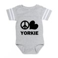 thumbnail image 1 of CafePress - FIN Peace Love Yorkie - Cute Infant Baby Football Bodysuit, 1 of 3