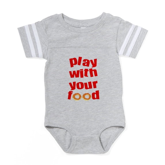 CafePress - FIN Play With Your Food 2 - Cute Infant Baby Football Bodysuit