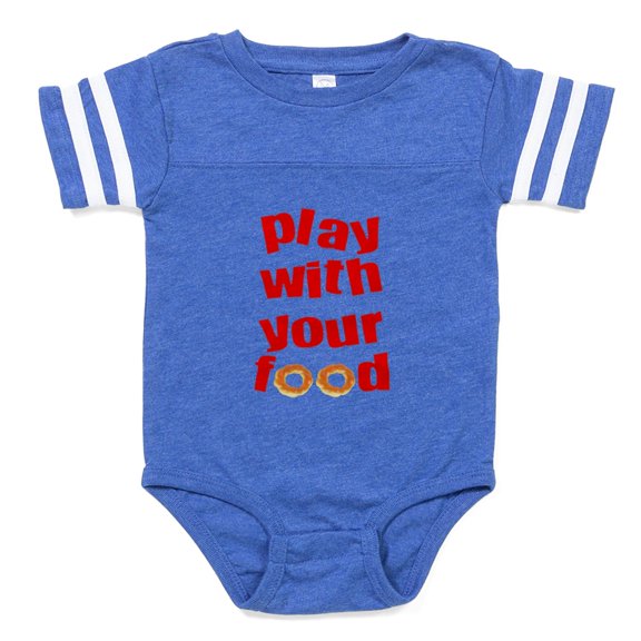 CafePress - FIN Play With Your Food 2 - Cute Infant Baby Football Bodysuit