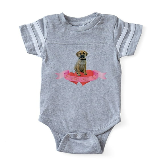 CafePress - FIN Puggle Valentine - Cute Infant Baby Football Bodysuit