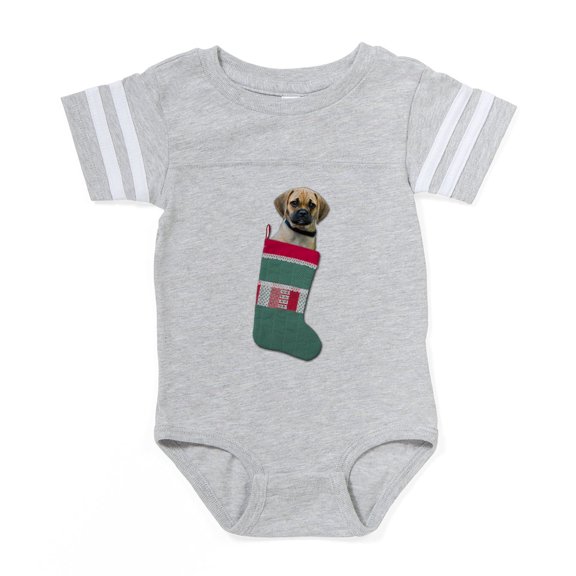 CafePress - FIN Puggle Xmas Stocking - Cute Infant Baby Football Bodysuit