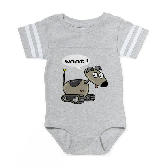 CafePress - FIN Robot Dog Woot - Cute Infant Baby Football Bodysuit