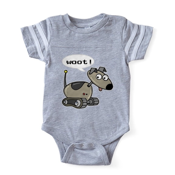 CafePress - FIN Robot Dog Woot - Cute Infant Baby Football Bodysuit