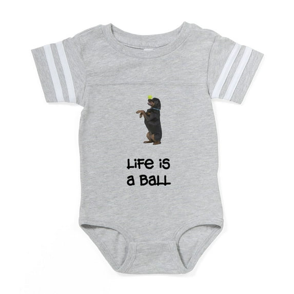 CafePress - FIN Rottweiler Life Ball - Cute Infant Baby Football Bodysuit