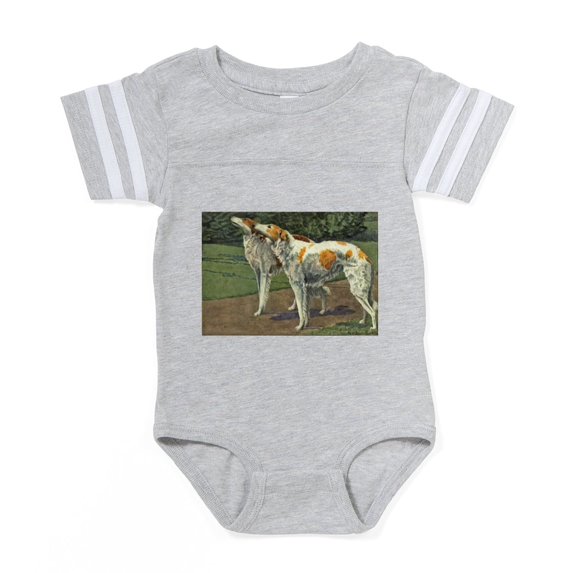 CafePress - FIN Russian Wolfhound Portrait Baby Football Bodys - Cute Infant Baby Football Bodysuit