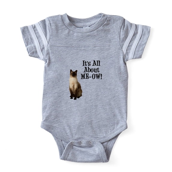 CafePress - FIN Siamese Cat Photo Meow - Cute Infant Baby Football Bodysuit