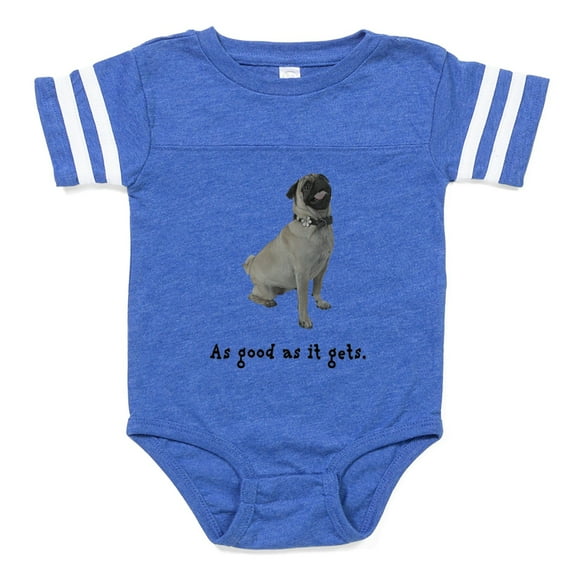 CafePress - FIN Silver Pug Good - Cute Infant Baby Football Bodysuit