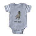 thumbnail image 1 of CafePress - FIN Silver Pug Love - Cute Infant Baby Football Bodysuit, 1 of 3