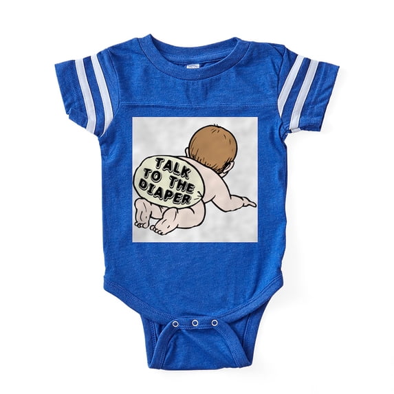 CafePress - FIN Talk To Diaper Butt - Cute Infant Baby Football Bodysuit