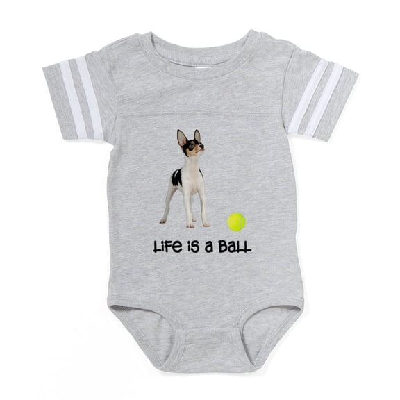 CafePress - FIN Toy Fox Terrier Life - Cute Infant Baby Football Bodysuit