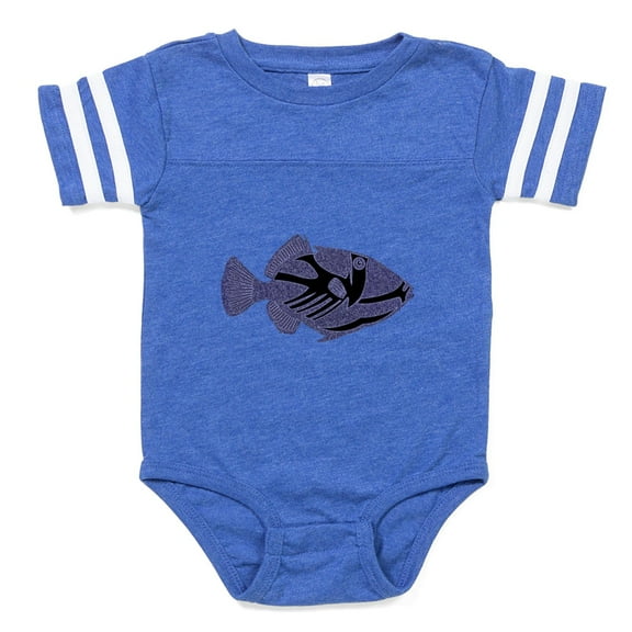 CafePress - FIN Trigger Fish BLACK - Cute Infant Baby Football Bodysuit