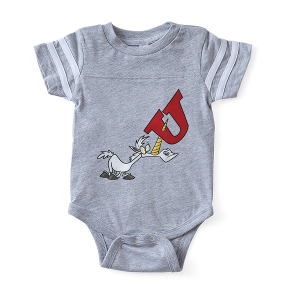 CafePress - FIN U For Unicorn - Cute Infant Baby Football Bodysuit